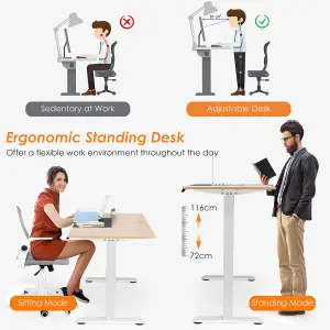 Costway Electric Standing Desk Stand-up Ergonomic Computer Workstation w/ Smart Controller