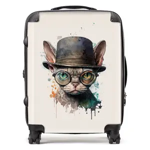 Devon Rex Cat Splashart Suitcase - Large