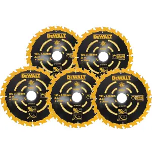 5 x Dewalt DT10304 Corded Circular Saw Blades 190 x 30mm x 24 Tooth Extreme