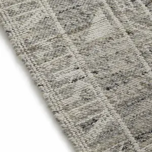 Melrose Blended Serenity Frilled End Grey Medium Area Rug 120/170cm