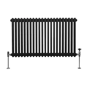 Traditional 2 Column Radiator - 600 x 1012 mm - Black