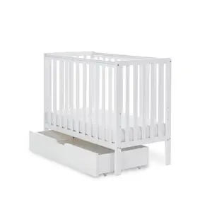 Bantam Space Saver Cot with Fibre Mattress and Under Drawer White