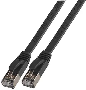 PRO SIGNAL - Flat Cat6a STP Ethernet Patch Lead, 0.5m Black