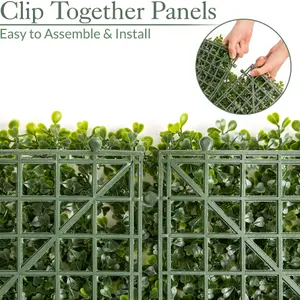 Artificial Boxwood Living Wall Panels Fence Covering Indoor Outdoor (Set of 4 1m x 1m)