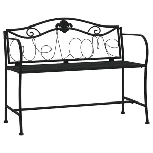 Berkfield 2-Seater Garden Bench 104 cm Black Steel