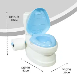 Kids Potty Training Toilet Seat with Flush Sound & Light Portable Easy Clean Removable Pot & Seat