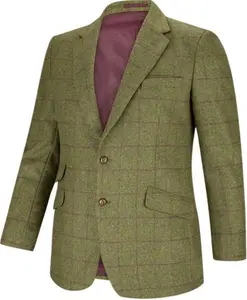 Hoggs Of Fife Tummel Tweed Sports Jacket, Olive Wine / Regular / XL