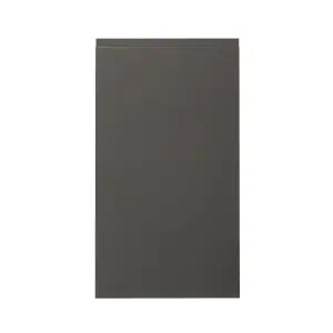 GoodHome Garcinia Integrated handle Gloss anthracite Tall wall Cabinet door (W)500mm (H)895mm (T)19mm