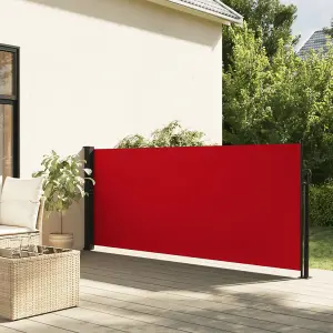 Berkfield Retractable Side Awning Red 140x600 cm