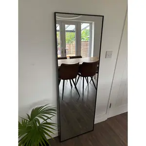 Metal Wall  & Leaner  Mirror in Black 150cm H x 50cm W