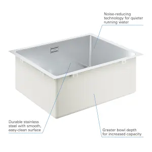 Grohe K700U Stainless Steel Stainless steel effect Stainless steel 1 Bowl Kitchen sink 450mm x 550mm