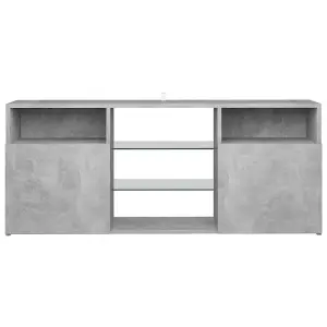 Berkfield TV Cabinet with LED Lights Concrete Grey 120x30x50 cm