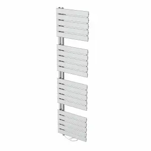 Rinse Bathrooms Designer Flat Panel Electric Heated Towel Rail Radiator Bathroom Ladder Radiators Prefilled Chrome 1800x500mm