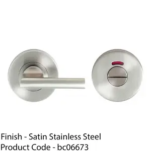 Round Lever Turn Door Lock and Coin Release With Indicator Satin Stainless Steel