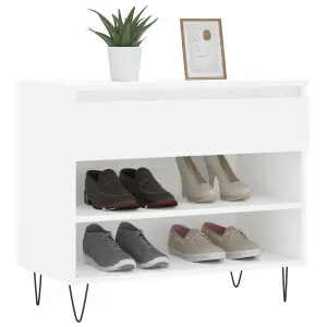 Berkfield Shoe Cabinet White 70x36x60 cm Engineered Wood