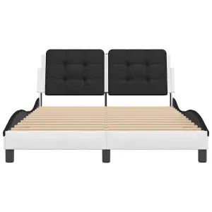 Berkfield Bed Frame without Mattress White and Black 140x200 cm Faux Leather