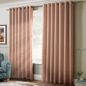 100% Blackout Ring Top Curtains 41" X 54" Pink