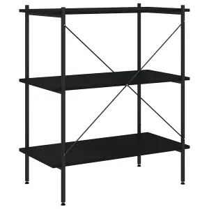 Berkfield 3-Tier Shelving Unit Black 80x40x92 cm