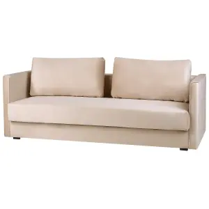 Beliani Modern Sofa Bed EKSJO Beige Velvet