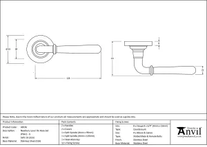 From The Anvil Satin Marine SS (316) Newbury Lever on Rose Set (Plain) - Unsprung