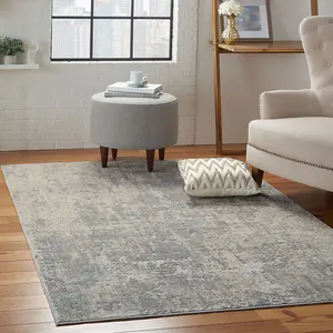 Ivory Silver Abstract Luxurious Modern Easy to Clean Rug for Living Room Bedroom and Dining Room-240cm X 320cm