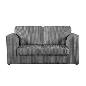 Luxor Jumbo Cord 3 + 2 + 1 Fabric 3 Piece Sofa Suite - Fullback Grey