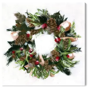 Wreath - Wrapped Canvas Print 30.5 cm H x 30.5 cm W x 3.8 cm D