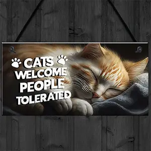 Red Ocean Funny Cat Gifts For Crazy Cat Lady Cat Lover Gifts Hanging Wall Sign Pet Lover Gifts Cat Home Decor Sign