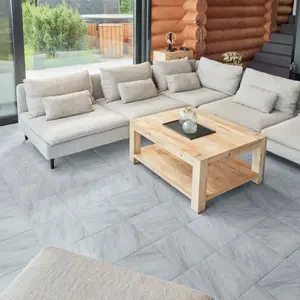 Self-Adhesive Vinyl Floor Tiles - 30 Pack for 30 ft² (2.79 m²) Coverage - Peel & Stick Vinyl Floor Tiles, Grey-White Marble Effect