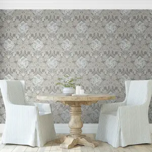 Galerie Arts and Crafts Grey Patterned Wallpaper