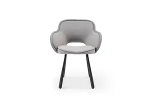 a pair of Claudia Art Deco Dining Chairs in Grey Color