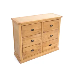 Lucca 6 Drawer Chest of Drawers Brass Cup Handle