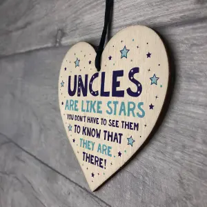 Red Ocean Novelty Uncle Gift From Niece Nephew Uncle Birthday Christmas Gift Wood Heart Plaque