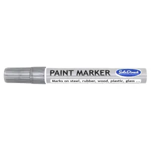 Oil-based Paint Marker Pen Permanent for Tyres Rubber Stone Leather Fabric Plastic Glass (Silver)