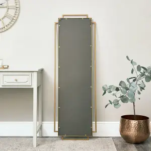 Melody Maison Copper Art Deco Wall Mirror 142cm x 47cm