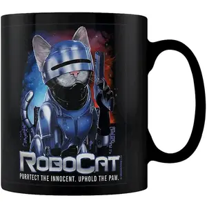 Horror Cats RoboCat Ceramic Mug Black (One Size)