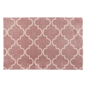 JVL Mega Machine Washable Doormat and Runner, Rose Lattice