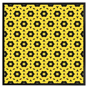 Yellow & black geometric pattern (Picutre Frame) / 16x16" / White