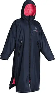 EQUIDRY All Rounder Jacket With Fleece Hood - Navy/Raspberry