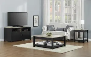 Carver TV-Stand with Storage Black