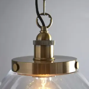 Luminosa Hansen Grand Dome Ceiling Pendant Antique Brass