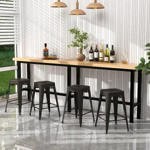 Costway Set of 4 Dining Chairs Modern Metal Bar Stools w/ Removable Back