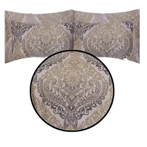 Gurule Polyester Damask Duvet Cover Set with Pillowcases Ochre / Single Duvet Cover + 1 Standard Pillowcase