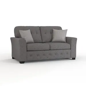 Hartley Grey 3 + 2 Sofa Suite Full Back Tufted Cushions