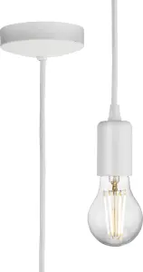 Luminosa 1.8m E27 Contemporary Pendant Set - Matt White 230V IP20 80W