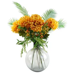 Pack of 6 x 75cm Extra Large Reflex Chrysanthemum - Gold