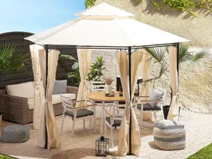 Beliani Mediterranean Gazebo Beige PORTEL