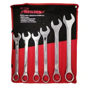 6PC Jumbo Combination Spanner Set 33,36,38,41,46,50 mm (Neilsen CT1746)