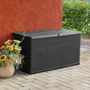 Berkfield Garden Storage Box Anthracite 120x56x63 cm PP Rattan