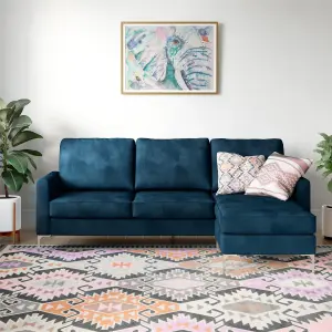 Chapman sectional sofa in velvet blue